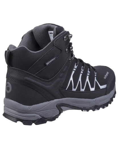 Black coloured Cotswold Mens Abbeydale Mid Hiking Boots on white background 