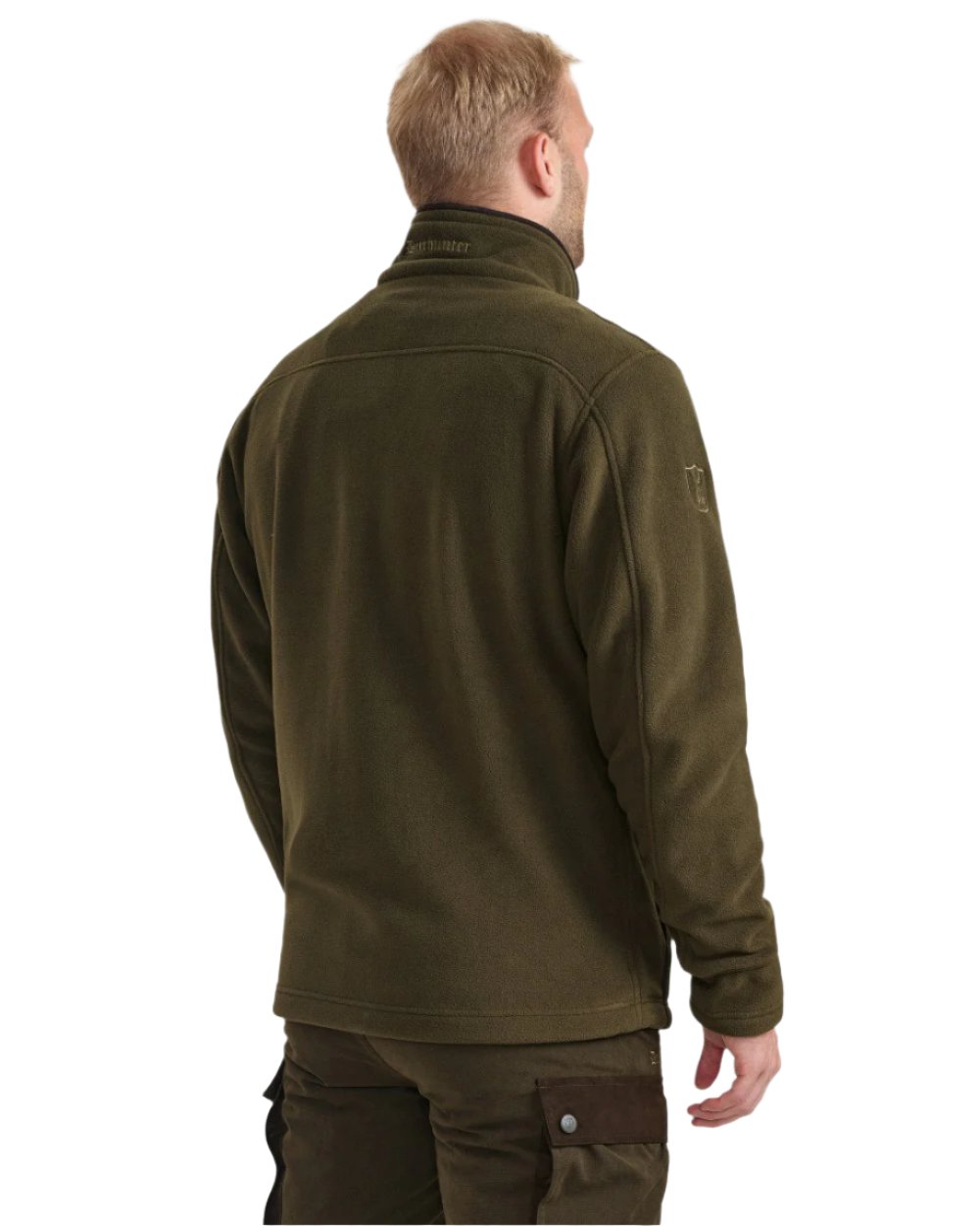 Tarmac Green Coloured Deerhunter Eagle Fleece Jacket On A White Background 