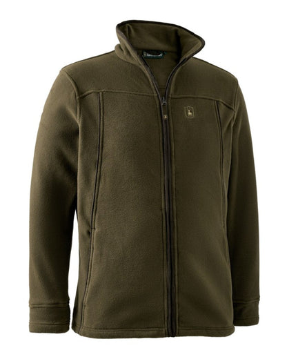 Tarmac Green Coloured Deerhunter Eagle Fleece Jacket On A White Background 