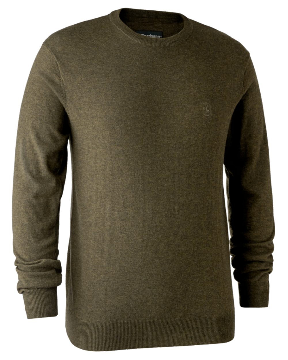 Cypress Coloured Deerhunter Kingston Knit O-Neck Jumper On A White Background 