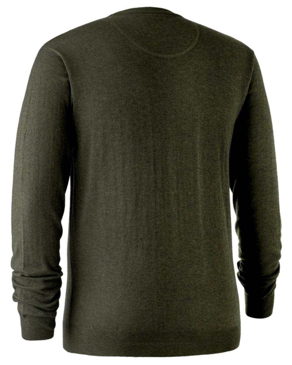 Green Melange Coloured Deerhunter Kingston Knit O-Neck Jumper On A White Background 