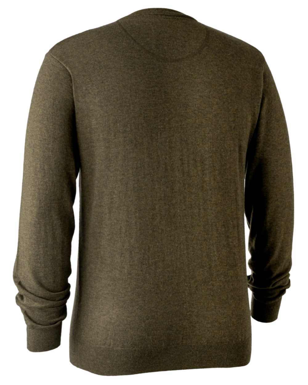 Cypress Coloured Deerhunter Kingston Knit V-Neck Jumper On A White Background 