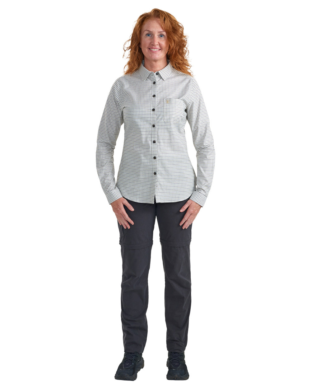 Green Check Coloured Deerhunter Lady Sara Shirt On A White Background
