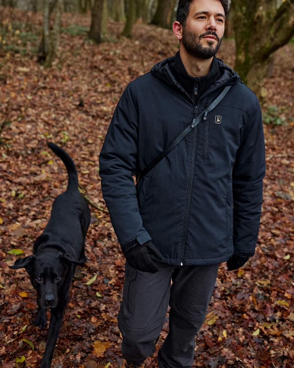 Black Ink coloured Deerhunter Slogen Zip-off Trousers on Forest background 