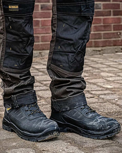 Black Coloured DeWalt Douglas Waterproof Safety Boots On A Street Background