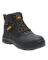 Black Coloured DeWalt Douglas Waterproof Safety Boots On A White Background