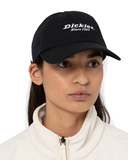Black Coloured Dickies Everyday Twill Cotton Cap on White Background
