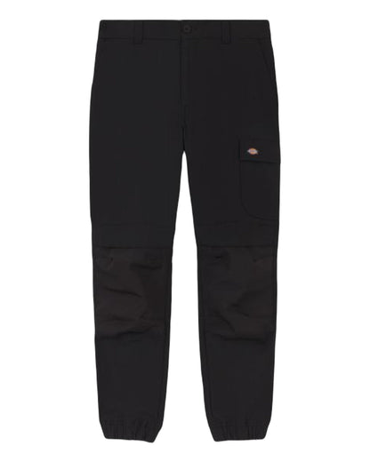 Black Coloured Dickies Mens Cargo Twill Joggers on White Background
