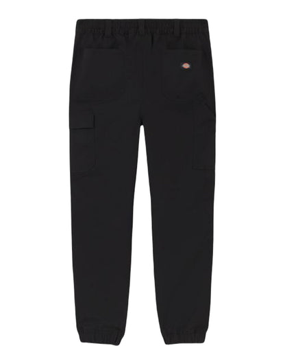 Black Coloured Dickies Mens Cargo Twill Joggers on White Background

