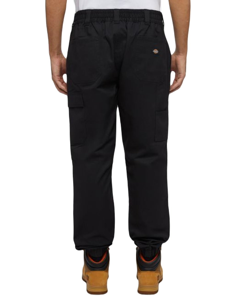 Black Coloured Dickies Mens Cargo Twill Joggers on White Background
