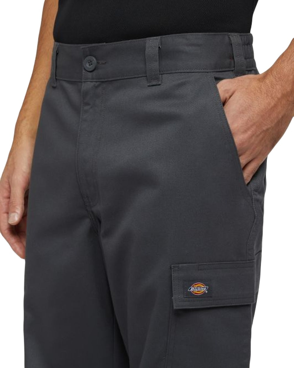 Charcoal Coloured Dickies Mens Cargo Twill Joggers on White Background
