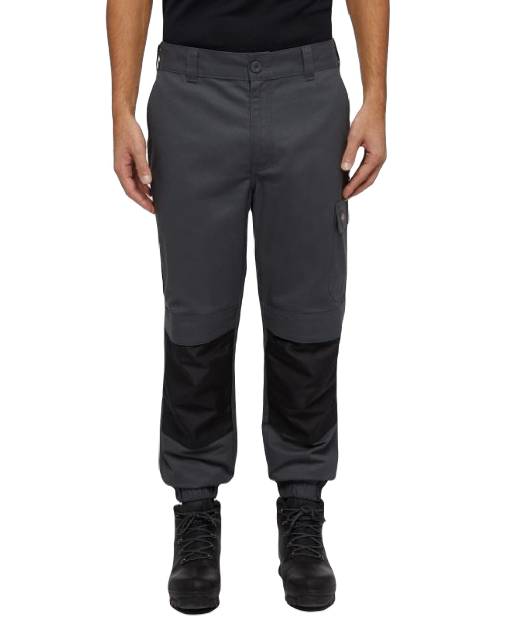 Charcoal Coloured Dickies Mens Cargo Twill Joggers on White Background
