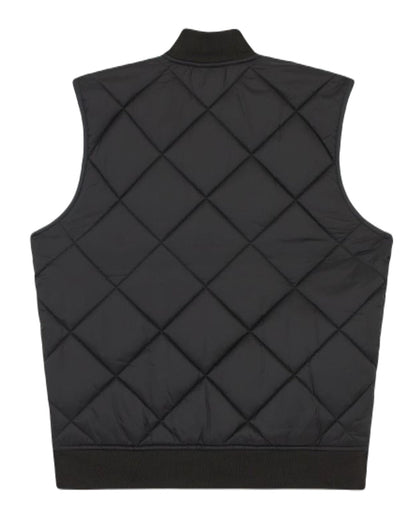 Black Coloured Dickies Mens Diamond Quilted Gilet on White Background
