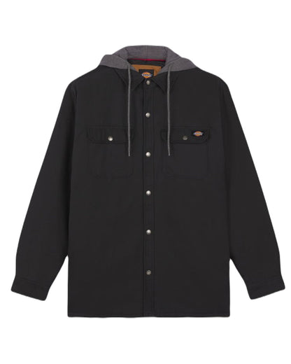 Black Coloured Dickies Mens Duck Shirt Jacket on White Background
