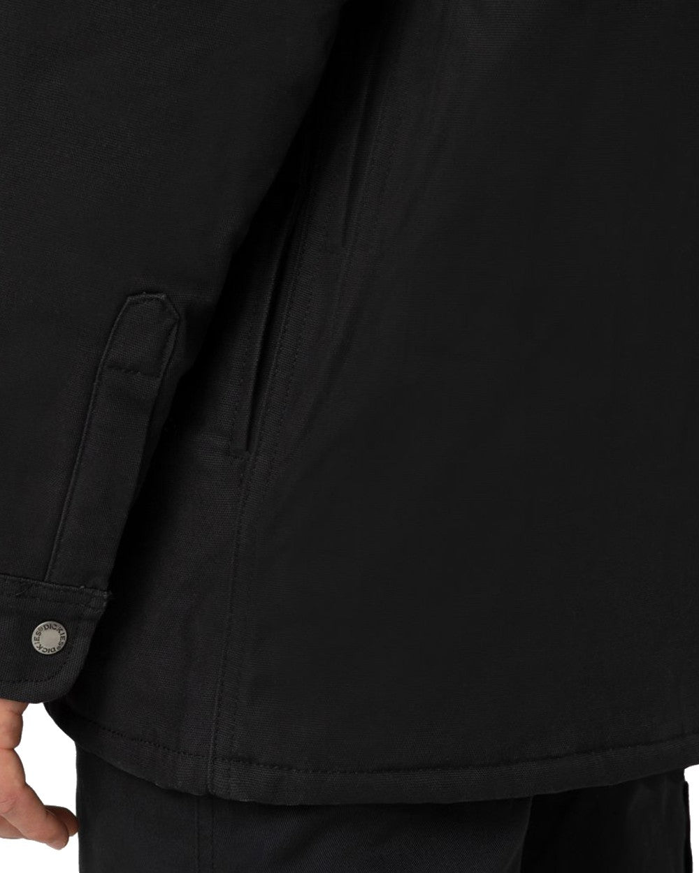 Black Coloured Dickies Mens Duck Shirt Jacket on White Background
