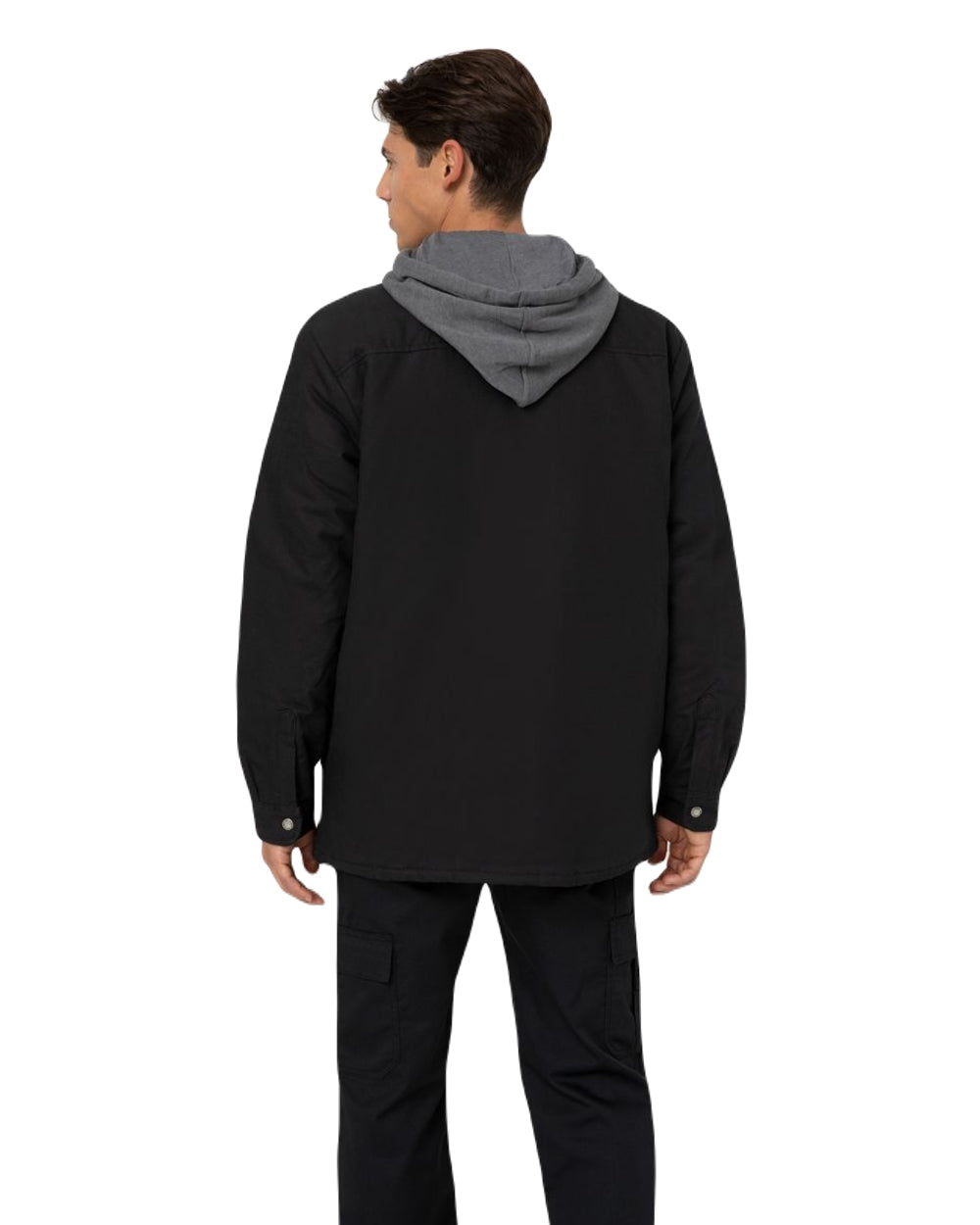 Black Coloured Dickies Mens Duck Shirt Jacket on White Background
