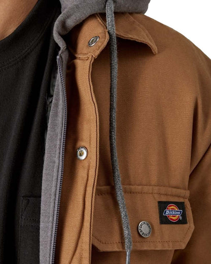 Brown Duck Coloured Dickies Mens Duck Shirt Jacket on White Background
