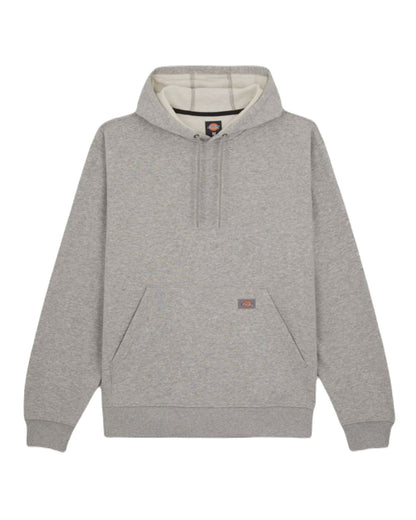 Heather Grey Coloured Dickies Mens Everyday Fleece Hoodie on White Background
