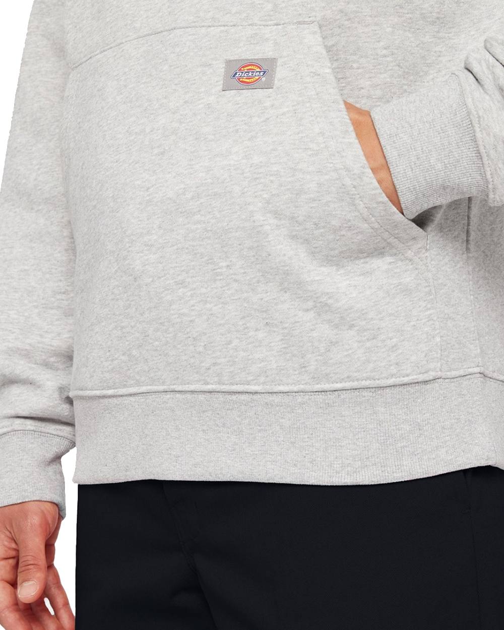 Heather Grey Coloured Dickies Mens Everyday Fleece Hoodie on White Background
