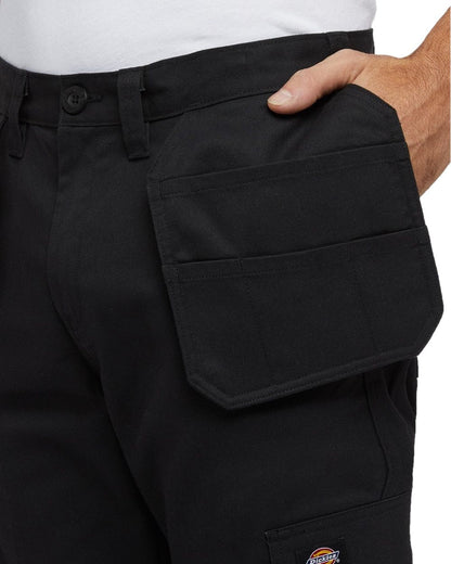 Black Coloured Dickies Mens Everyday Holster Trousers on White Background

