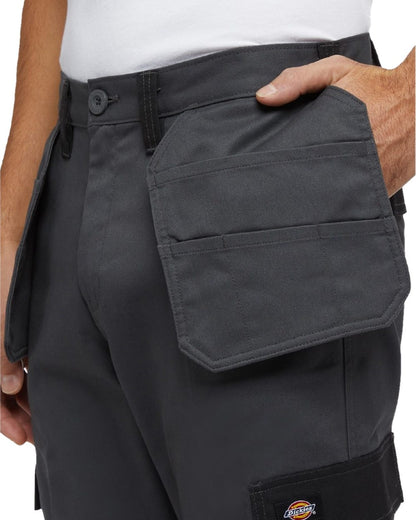 Charcoal Black Coloured Dickies Mens Everyday Holster Trousers on White Background
