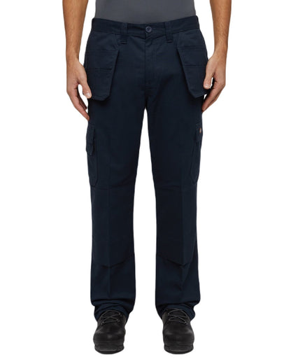 Dark Navy Coloured Dickies Mens Everyday Holster Trousers on White Background

