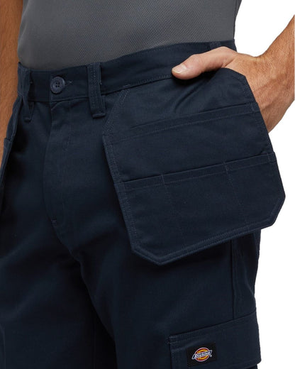 Dark Navy Coloured Dickies Mens Everyday Holster Trousers on White Background
