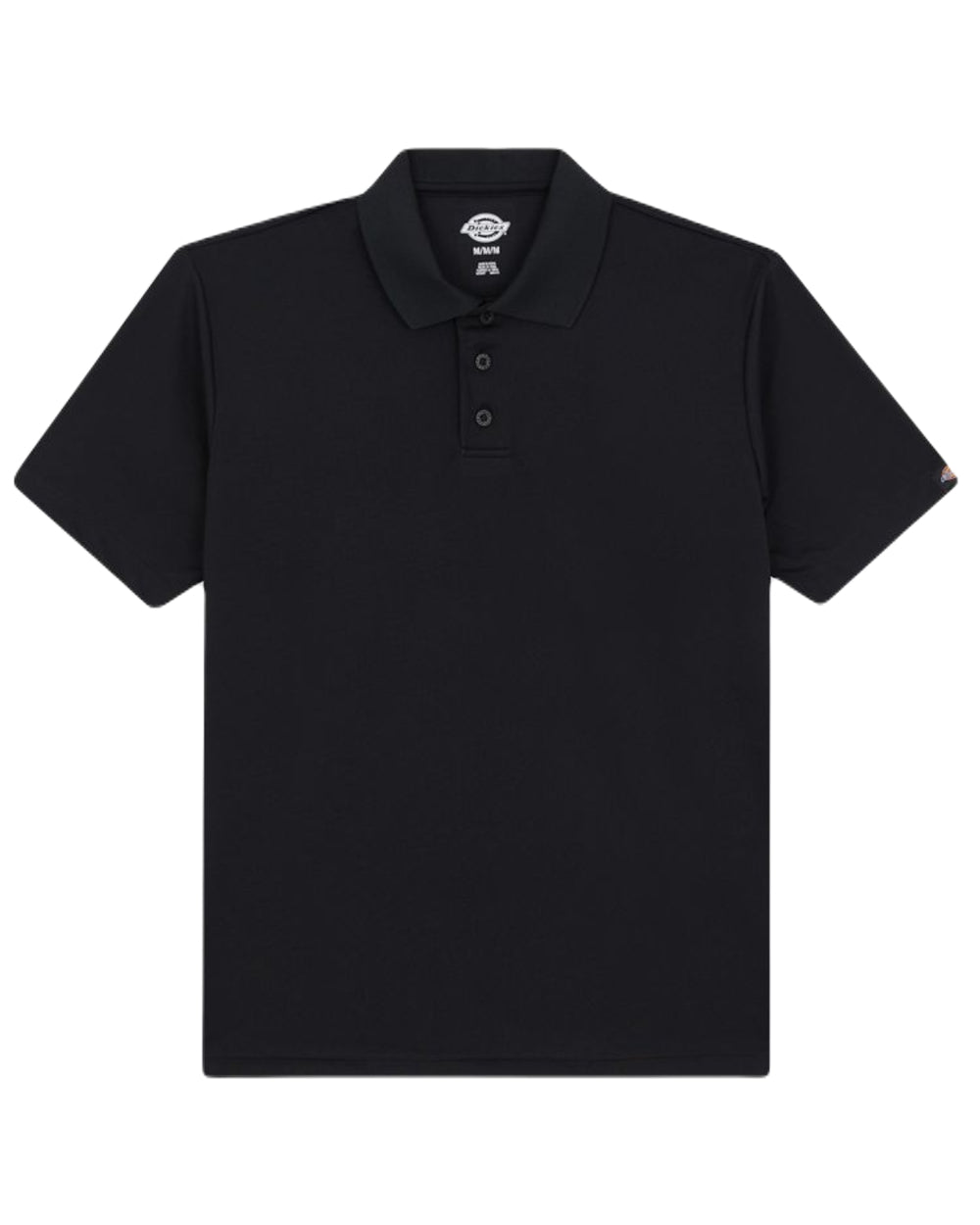 Black Coloured Dickies Mens Everyday Polo Shirt on White Background

