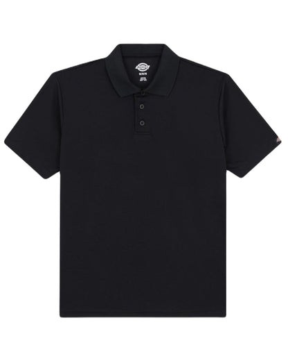 Black Coloured Dickies Mens Everyday Polo Shirt on White Background
