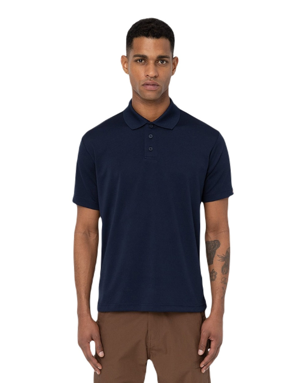 Night Navy Coloured Dickies Mens Everyday Polo Shirt on White Background
