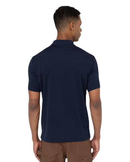 Night Navy Coloured Dickies Mens Everyday Polo Shirt on White Background
