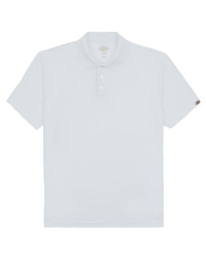 White Coloured Dickies Mens Everyday Polo Shirt on White Background
