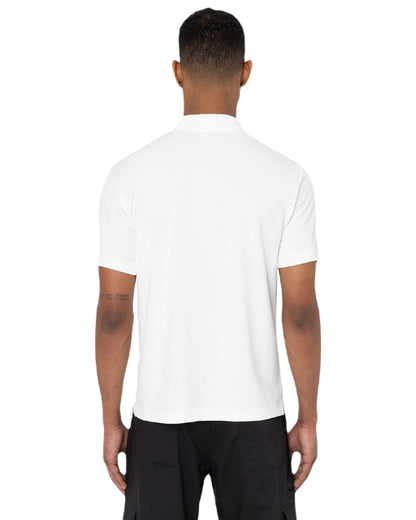 White Coloured Dickies Mens Everyday Polo Shirt on White Background
