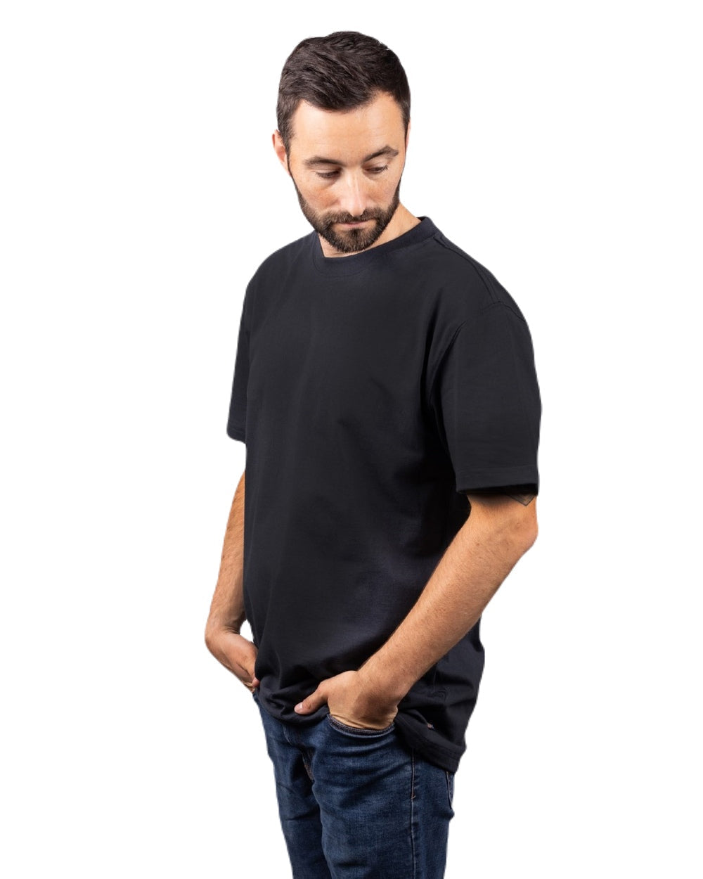 Black Coloured Dickies Mens Everyday Short Sleeve Tee on White Background
