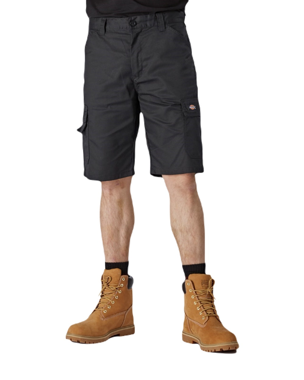 Black Coloured Dickies Mens Everyday Shorts on White Background
