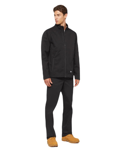 Black Coloured Dickies Mens Everyday Softshell Jacket on White Background

