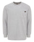 Heather Grey Coloured Dickies Mens Long Sleeve Pocket Tee on White Background
