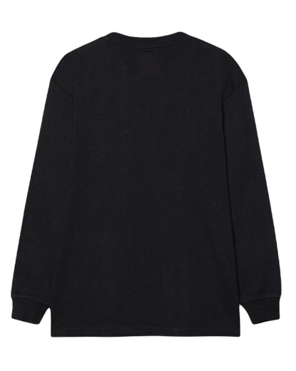Black Coloured Dickies Mens Long Sleeve Pocket Tee on White Background
