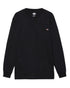 Black Coloured Dickies Mens Long Sleeve Pocket Tee on White Background
