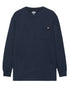 Navy Coloured Dickies Mens Long Sleeve Pocket Tee on White Background
