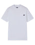 White Coloured Dickies Mens Short Sleeve Pocket Cotton T-Shirt on White Background
