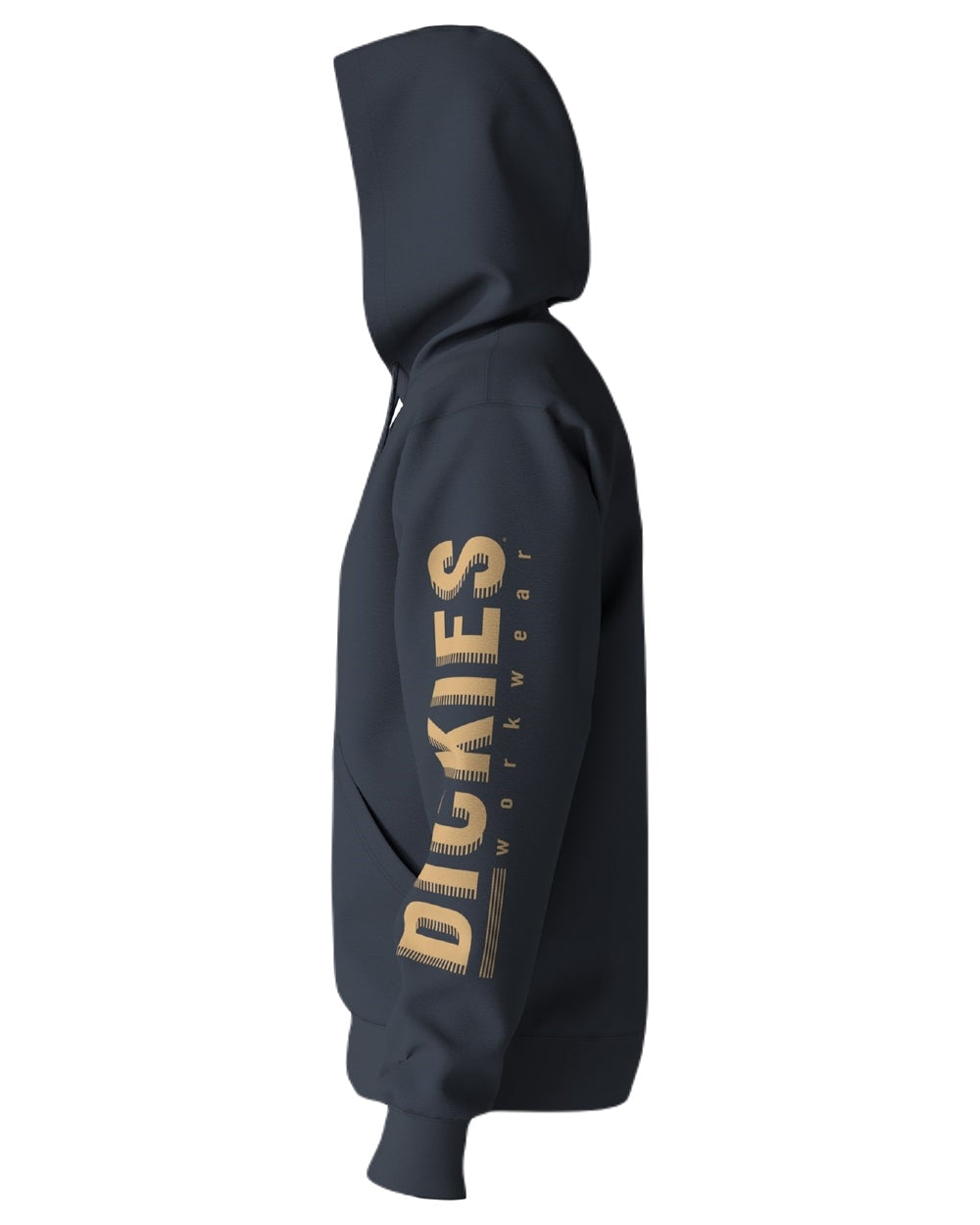 Ink Navy Coloured Dickies Mens Water Repellent Workwear Graphic Hoodie on White Background
