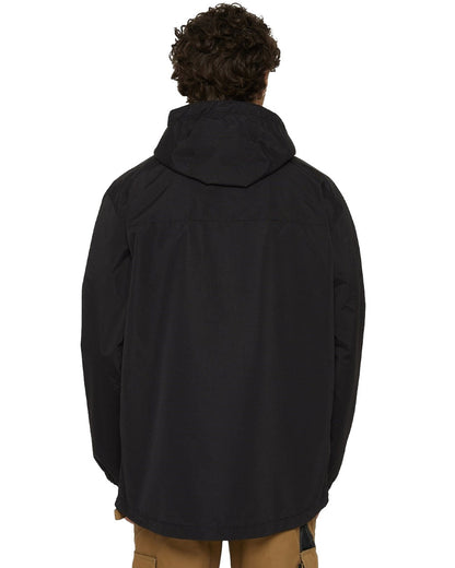 Black Coloured Dickies Mens Waterproof Rain Jacket on White Background
