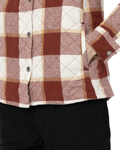 Fired Brick Coloured Dickies Womens Flannel Shirt Jacket on White Background
