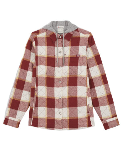 Fired Brick Coloured Dickies Womens Flannel Shirt Jacket on White Background
