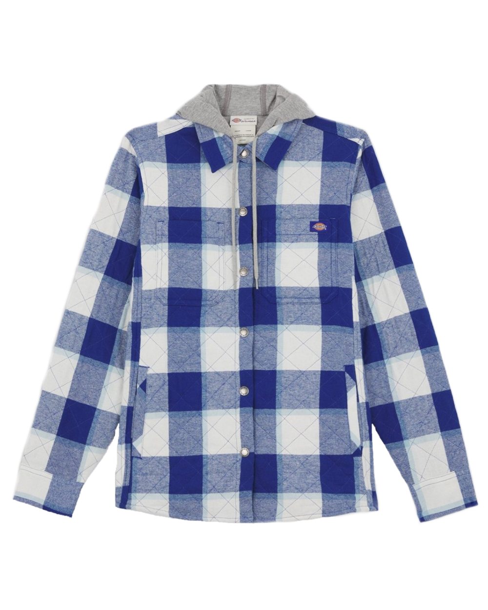 Surf Blue Coloured Dickies Womens Flannel Shirt Jacket on White Background
