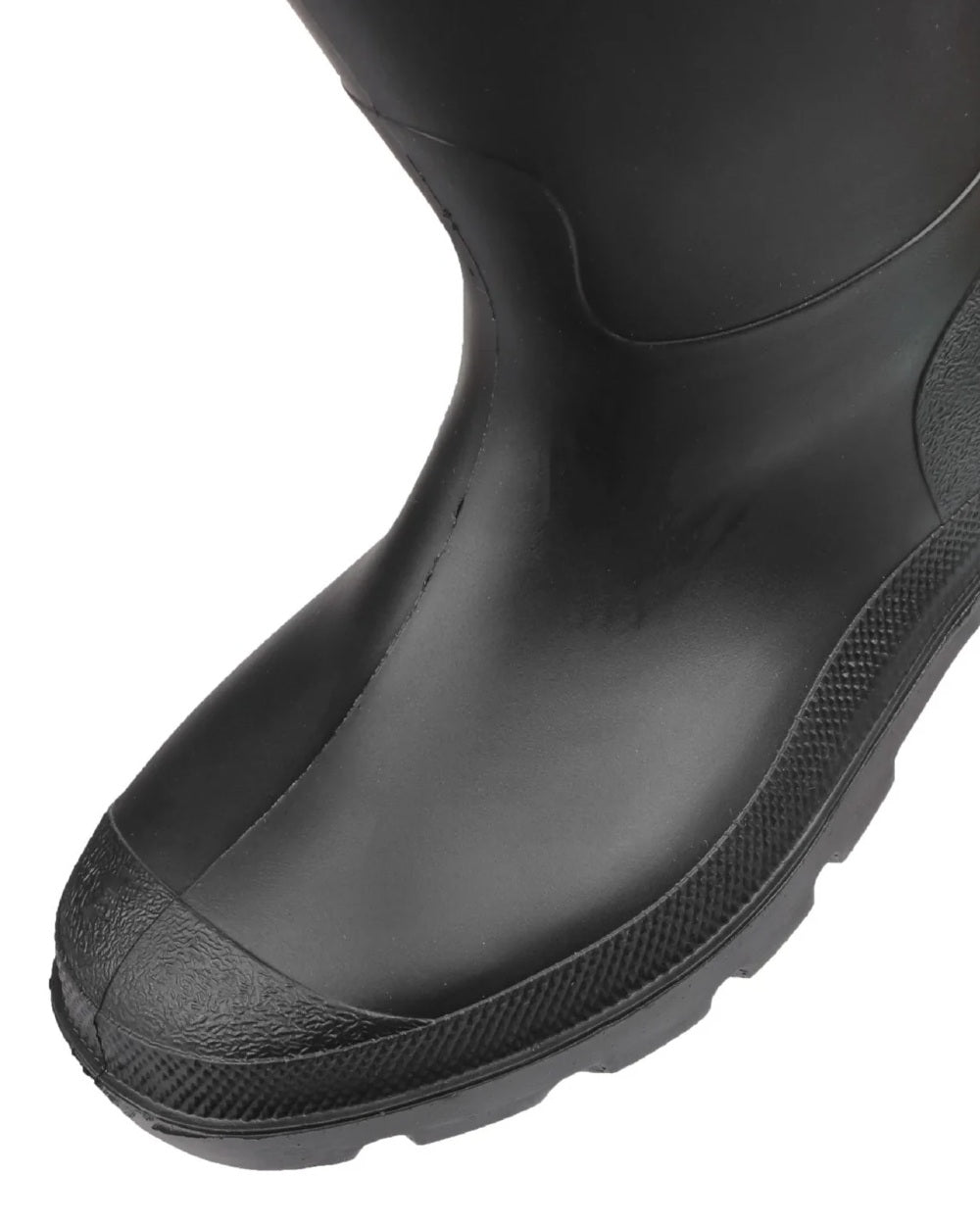 Black coloured Dunlop Pricemastor Wellingtons on white background 