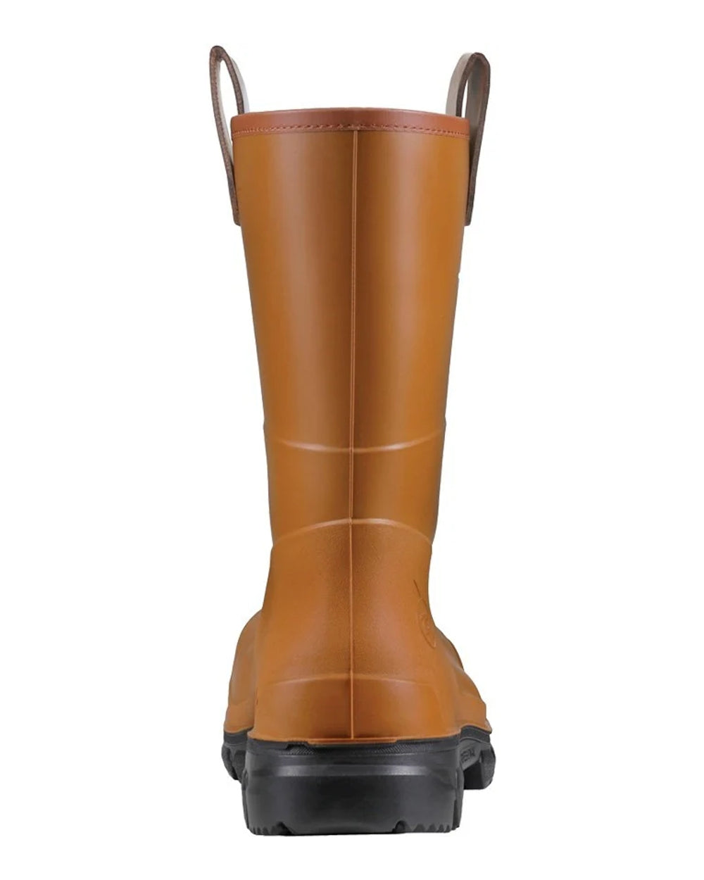 Brown/Black coloured Dunlop Purofort RigPRO Full Safety Fur Lining Wellingtons on white background 