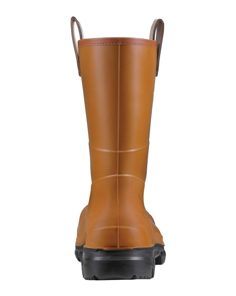 Brown/Black coloured Dunlop Purofort RigPRO Full Safety Wellingtons on white background 