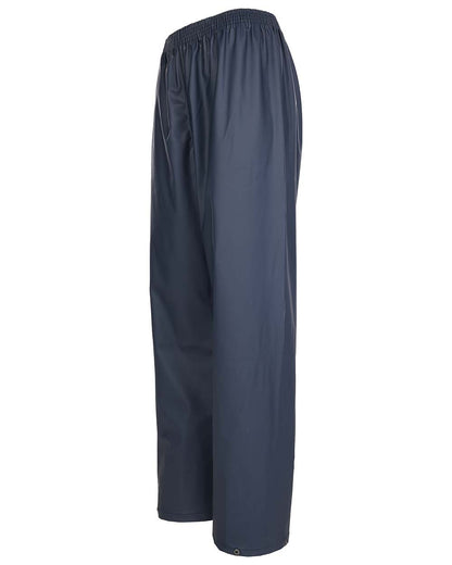 Navy Coloured Fort Airflex Waterproof Breathable Trousers On A White Background 